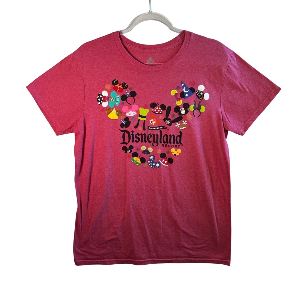 Disney Parks Disneyland Resort Graphic Tee Pink Heather Cotton Blend Medium M